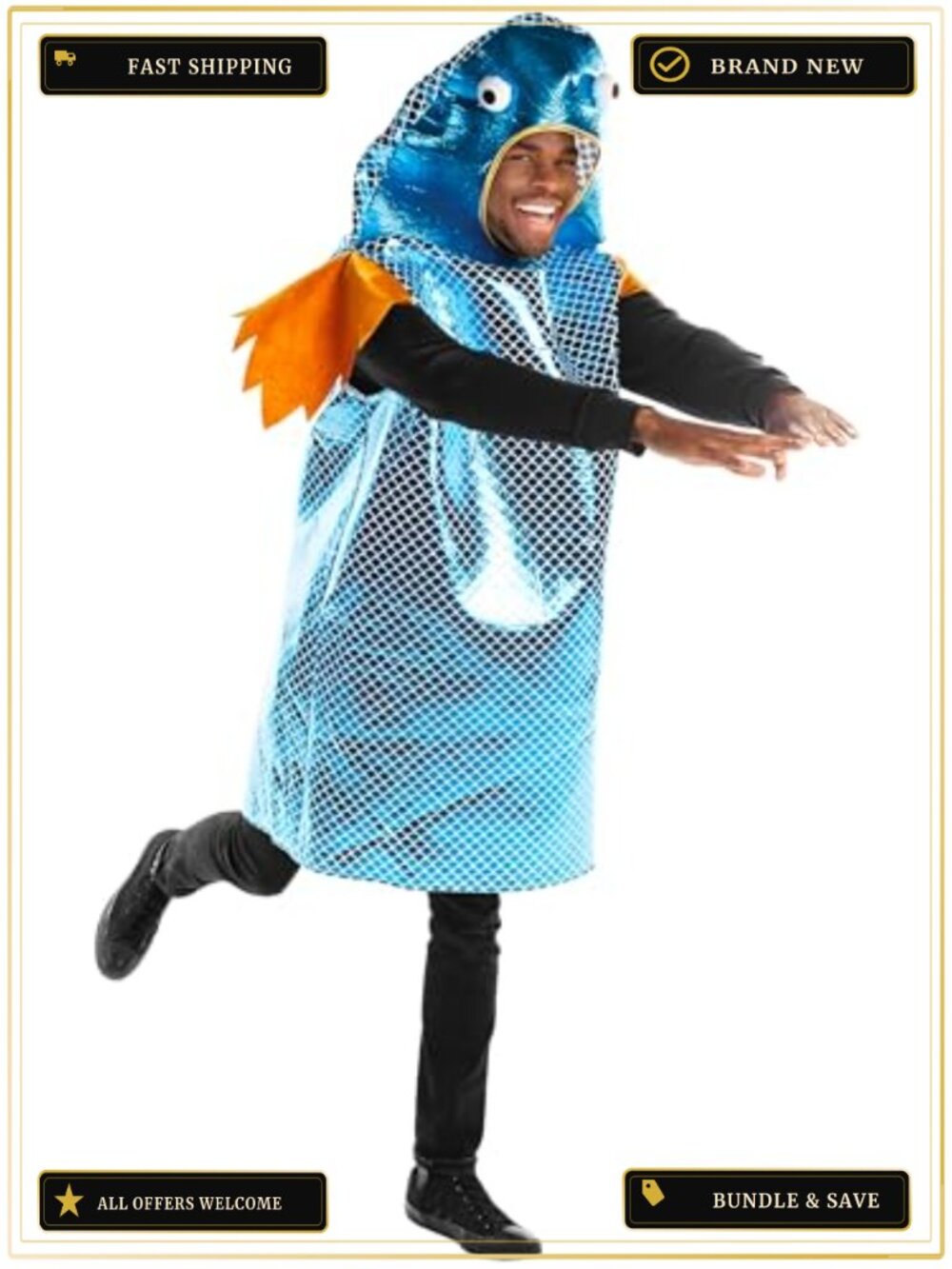 Adult Fish Costume Funny Sea Animal Fisherman Halloween